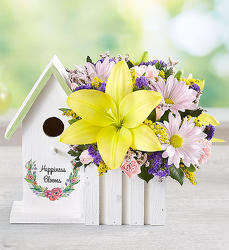 Happiness Blooms Birdhouse - Yellow Flower Power, Florist Davenport FL